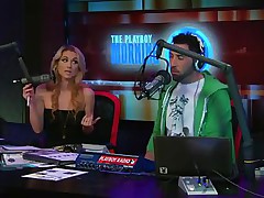 Watch the hot blond host of the play playboy radio program 'Morning Show' discussing about some important facts of appearance and looks those you'll need to keep u fit and sexy! And to show the practical result she takes off her tops to show u how charming her body is by obeying those rules herself!