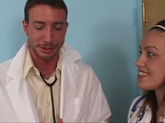 Hawt blond legal age teenager acquires tits and cookie rubbed by doctor